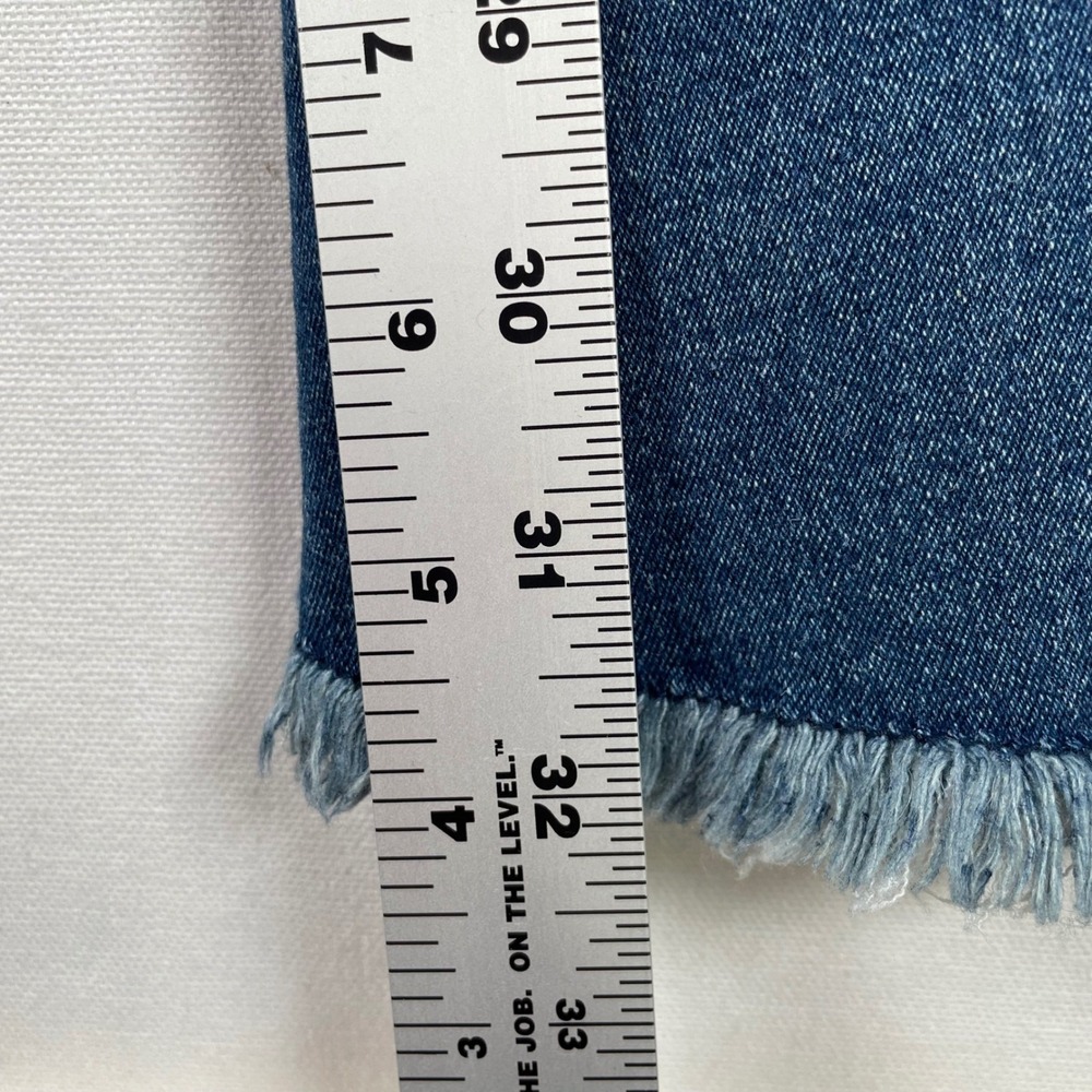 Banjul Flare Leg Boho Jeans Frayed Hem High Waist Cutout Denim Blue Size 27 - Picture 5 of 9
